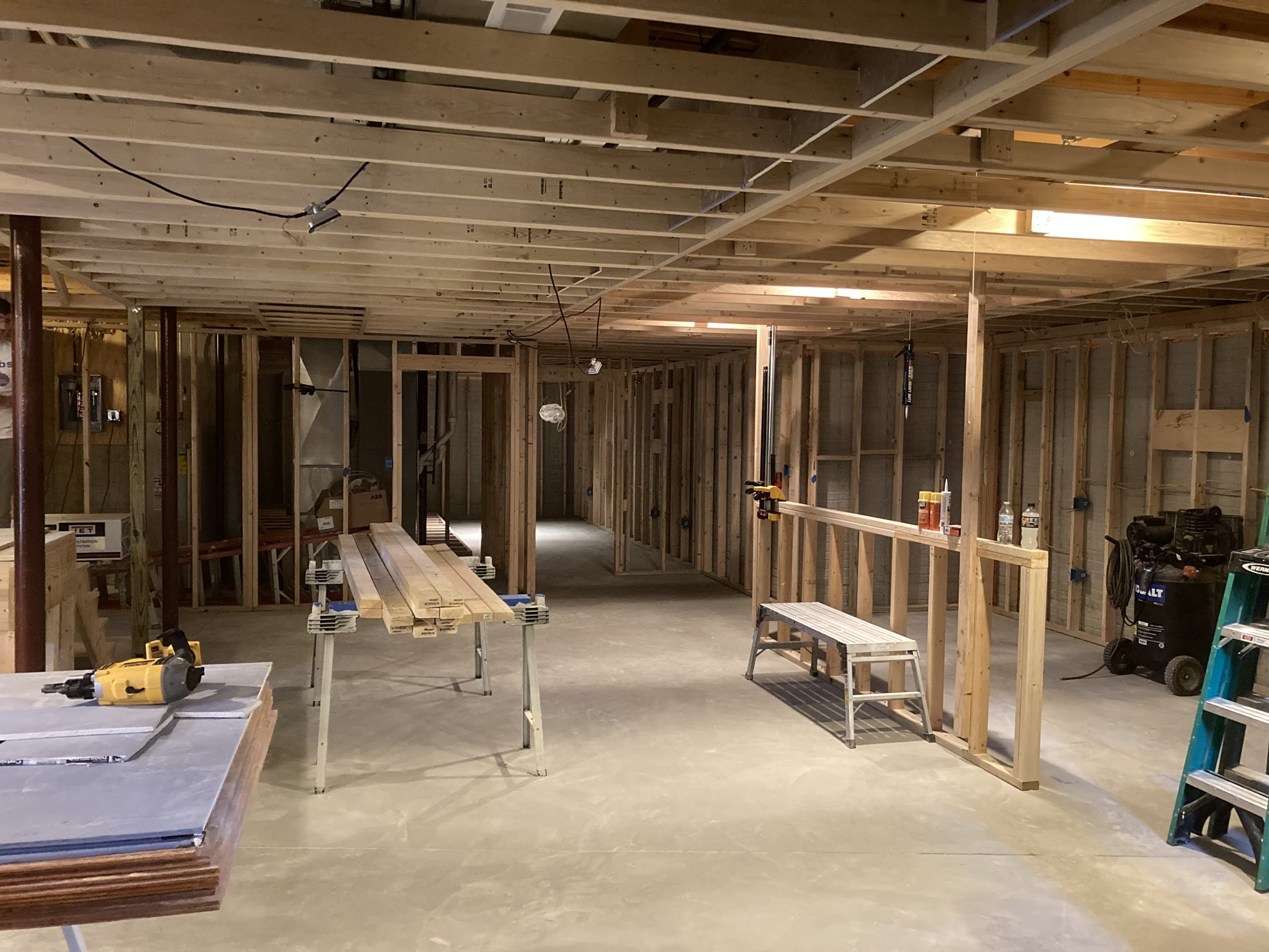 Basement renovation in progress